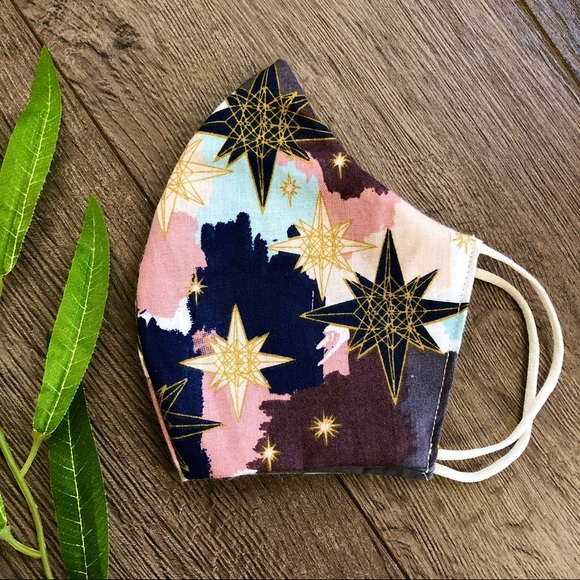 3 handmade floral star cotton face masks - Picture 2 of 8